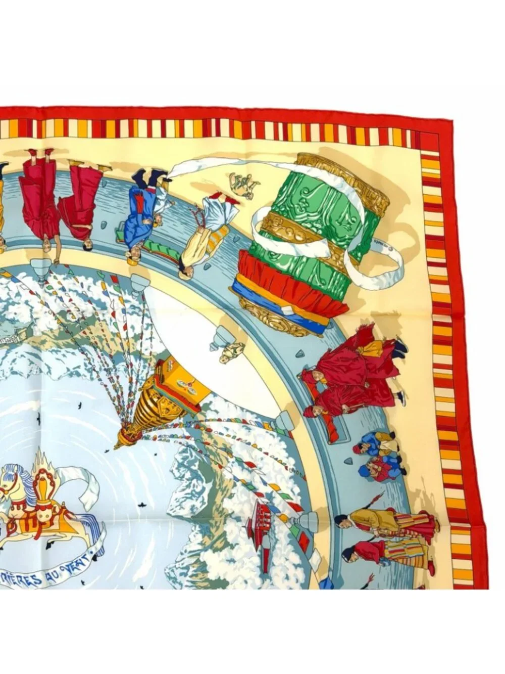 Hermes Prieres AU Vent Prayer in the Wind Silk 100% Carre 90 Scarf